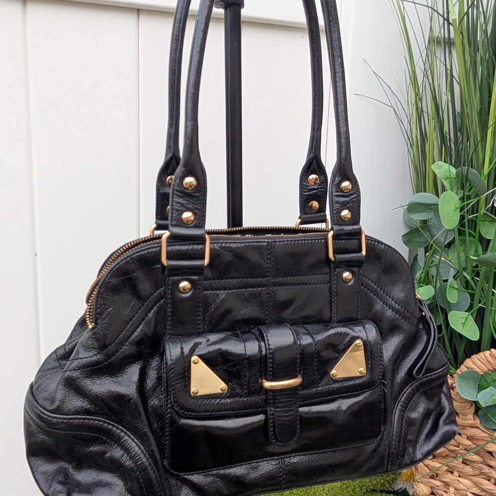 Kate Landry Genuine Leather Black Satchel! 😍🖤